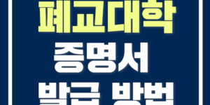 폐교대학증명서발급