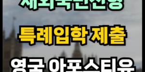 영국 성적증명서, 졸업증명서 아포스티유 대학교 수시접수! (재외국민전형, 특례입학)